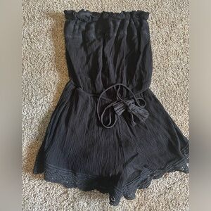 Women’s Black Strapless Romper